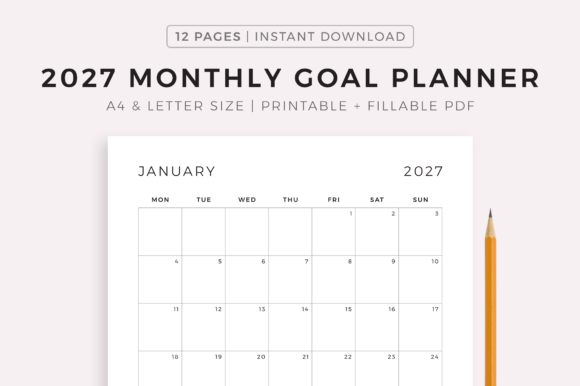 Download 2027 Monthly Goal Planner - Goal planner Collection