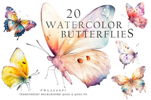 Download Watercolor Butterflies Clipart - Premium Resources