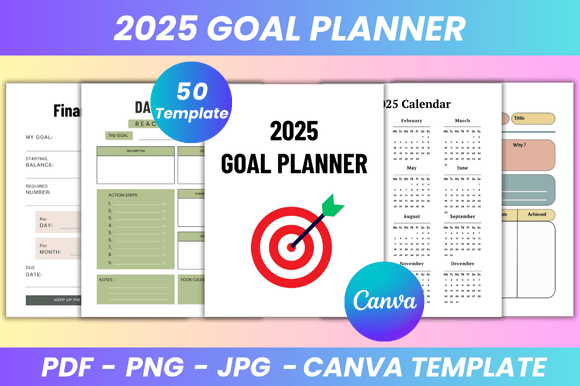 Download 2025 Goal Planner Canva Kdp Interior - Goal planner Collection