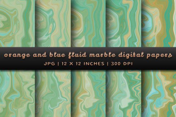 Download Orange and Blue Fluid Marble - Premium Bundle
