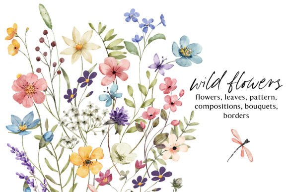Download Wild Flowers, Butterflies and Dragonfly. - Butterflies Collection