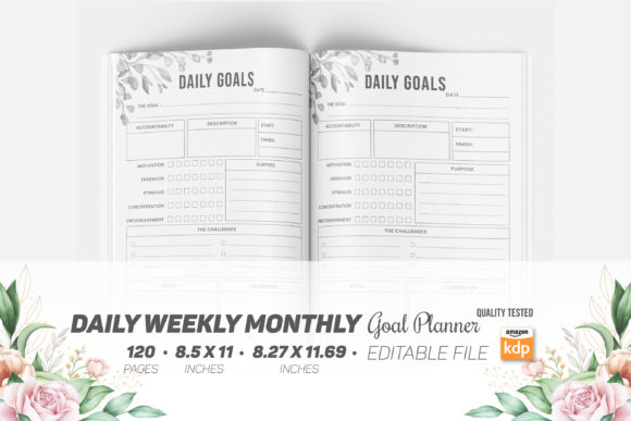 Download Daily Weekly Monthly Goal Planner - Goal planner Collection