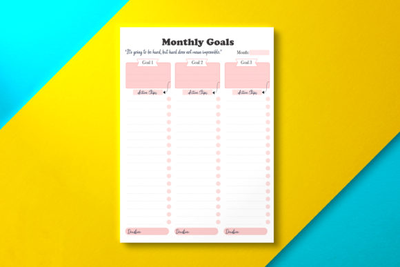 Download Monthly Goal Planner, KDP Interior - Goal planner Collection